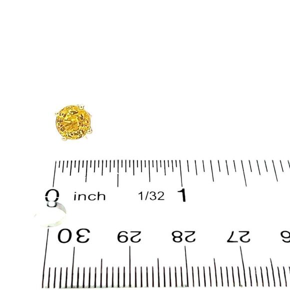 Natural Sapphire Stud Earrings 14k Yellow Gold 1.7 TCW Certified $1,490 121258 - Picture 14 of 15